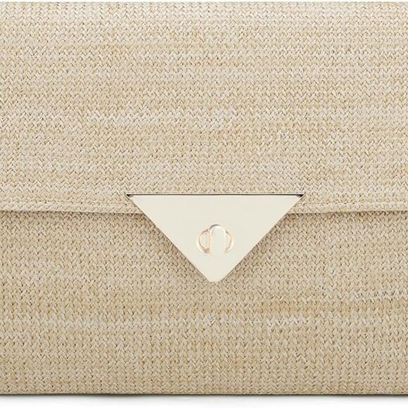 Stylish Woven Straw Handbag - Lightweight Crossbody Purse with Detachable Strap - Picture 1 of 6